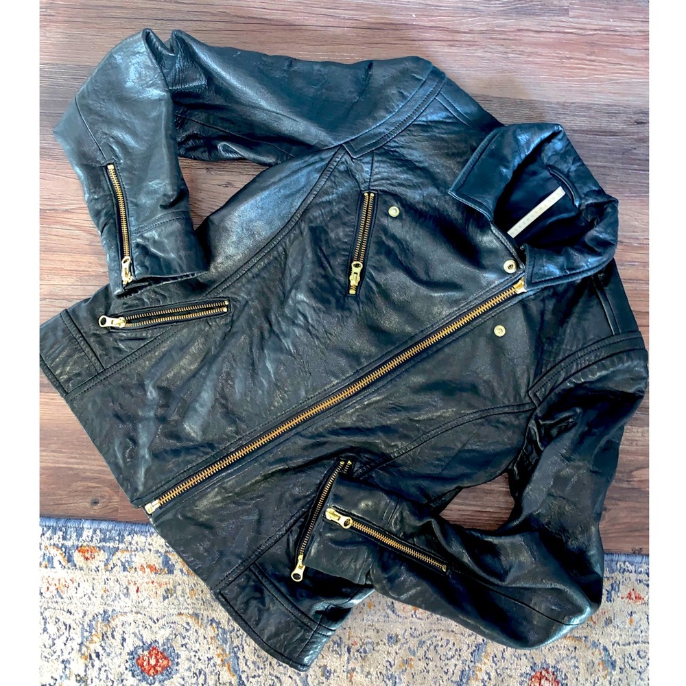 Truth and Pride leather biker jacket Womens small